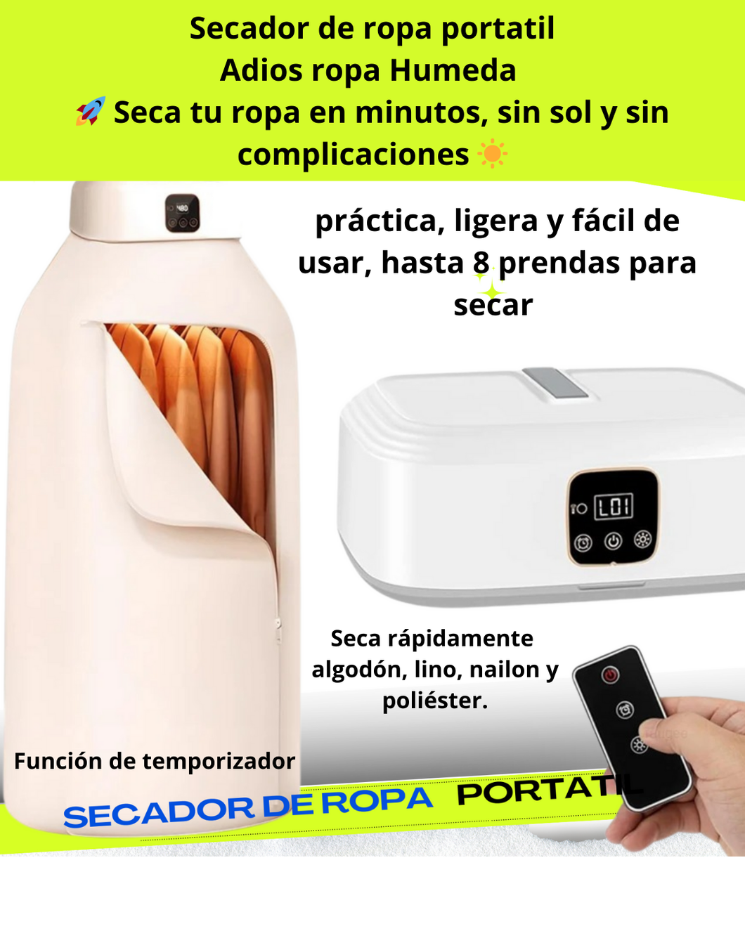 SECADORA DE ROPA PORTATIL